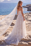 Corsetto bianco senza spalline in pizzo con velo