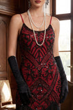Abito Bodycon Midi anni '20 con paillettes scintillanti con orlo a frangia