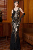 Abito vintage lungo lunga e vintage di Il Gran Gatsby anni '20