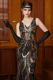 Abito vintage lungo lunga e vintage di Il Gran Gatsby anni '20