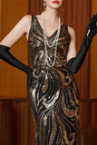 Abito vintage lungo lunga e vintage di Il Gran Gatsby anni '20