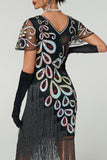 Vestito Flapper anni '20 con frange vintage con paillettes di Great Gatsby