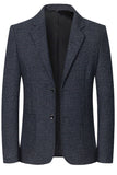 Giacca da cerimonia da fine anno con bavero con bavero blu navy con un solo petto