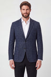 Giacca da cerimonia da fine anno con bavero con bavero blu navy con un solo petto