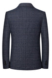 Giacca da cerimonia da fine anno con bavero con bavero blu navy con un solo petto