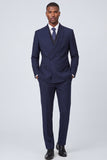Completi da cerimonia da uomo con uno scialle blu navy a due pezzi