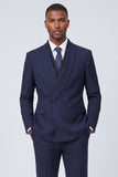 Completi da cerimonia da uomo con uno scialle blu navy a due pezzi