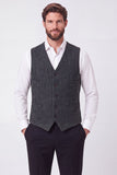 Gilet marrone da uomo a petto singolo