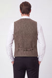 Gilet marrone da uomo a petto singolo