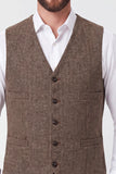 Gilet marrone da uomo a petto singolo