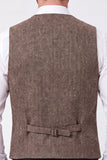 Gilet marrone da uomo a petto singolo