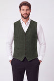 Gilet marrone da uomo a petto singolo