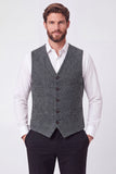 Gilet marrone da uomo a petto singolo