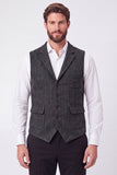 Gilet da uomo verde Army Single Breasted Single Petch con bavero