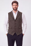 Gilet da uomo verde Army Single Breasted Single Petch con bavero