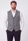 Gilet da uomo verde Army Single Breasted Single Petch con bavero