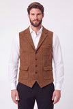 Gilet da uomo verde Army Single Breasted Single Petch con bavero