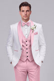 Completo da sposa da uomo con uno scialle a 3 pezzi con un solo bottone