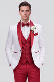 Completo da sposa da uomo con uno scialle a 3 pezzi con un solo bottone