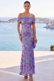 Abito Maxi a sirena con ricamo floreale dorato con paillettes dorate