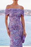 Abito Maxi a sirena con ricamo floreale dorato con paillettes dorate