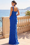 Vestito Maxi Corsetto Foeale 3D Blu Reale con Sherpe
