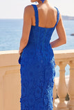 Vestito Maxi Corsetto Foeale 3D Blu Reale con Sherpe