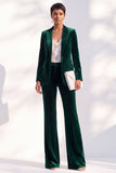 Pantaloni da bavero con punte di velluto nero Abiti formali da donna