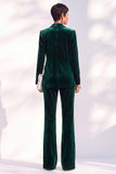 Pantaloni da bavero con punte di velluto nero Abiti formali da donna