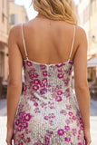 Abito corto di cocktail corto con paillettes argento scintillante Bodycon cornici spalline