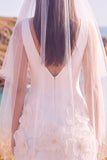 Abito da sposa corto da sposa 3D a V-Neck bianco