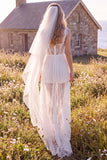 Abito da sposa bianco Corset Sweetheart Maxi Elopement con pizzo