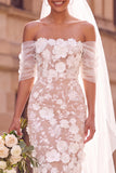 Abito da sposa midi midi a fiori bianco con guaina scoperta