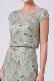 Abito Mother Of The Bride A-Line Lung con perline blu navy