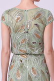 Abito Mother Of The Bride A-Line Lung con perline blu navy