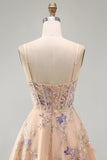 Corsetto a Paillettes, ricomo floreale in albicocca, vestito corto di ritorno a casa