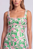 Abito Mini cocktail Bodycon con scollo quadrato in perle floreali azzurre chiaro con fessura