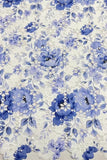 Abito corto blu a collo tondo a scollo floreale a linea A per il cerimonia corto