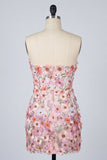 Mini abito di ritorno a casa Bodycon Brushed Rosa Floreale