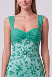 Abito corto di cocktail corto con floreale con perline e paillettes azzurro cielo con perline