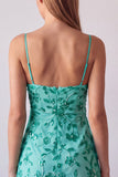 Vestito corto di cocktail con spalline fucsia con spalline a spalline floreali