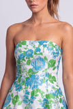 Vestito corto di cocktail a strapless a linea stampato a fiori a linea chiara a fiori