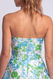 Vestito corto di cocktail a strapless a linea stampato a fiori a linea chiara a fiori