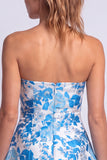 Vestito corto di cocktail a strapless a linea stampato a fiori a linea chiara a fiori