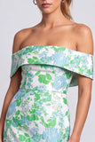 Vestito corto corto da cocktail bodycon senza spalline, stampato a fiori