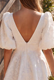 Abito da bridal shower corto in linea scollo Jacquard a scollo a V