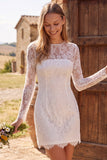 Abito da brida da bridala corto in Bodycon Illusion Color Avorio