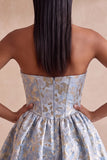 Corsetto azzurro chiaro Abito corto per il ritorno a casa con strass