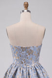 Corsetto azzurro chiaro Abito corto per il ritorno a casa con strass