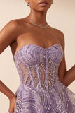 Corsetto trasparente Lila A Short Walkless Abito di Homecoming con paillettes
